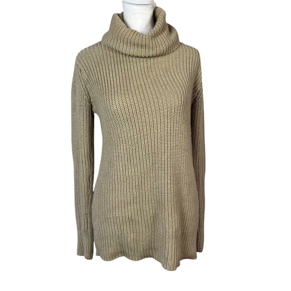 Abercrombie & Fitch Cowl Neck Women's Oatmeal Turtleneck Sweater size XS - Picture 2 of 12